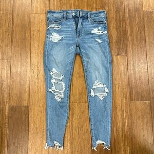 Lightly worn ripped jeans